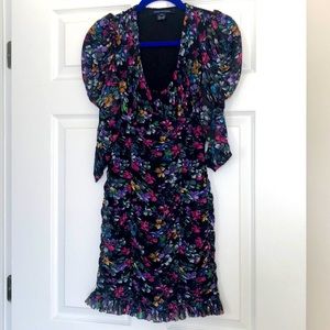 French Connection Floral Ruffled Long Sleeve Dress